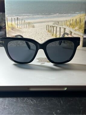 Tom Ford Black Square Sunglasses with Dark Lenses
